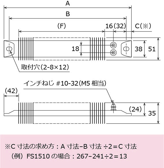 ITTフィン付きスペースヒーター形狀図